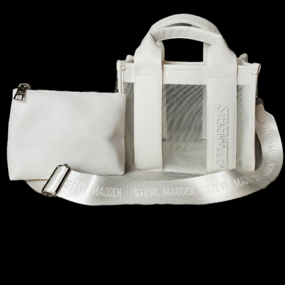 Steve Madden white bwebber satchel and wallet set - Picture 4 of 4